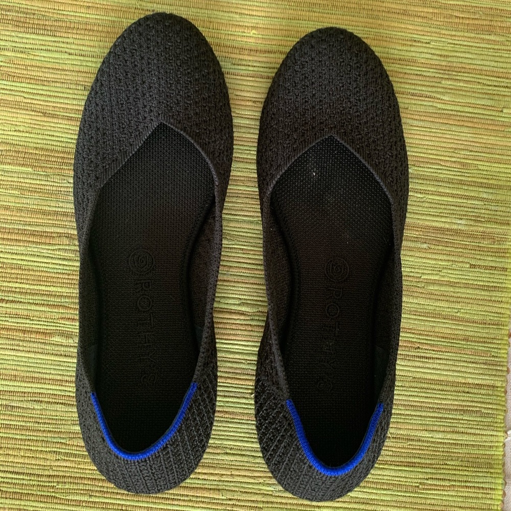 Black Rothy rounded-toe flats